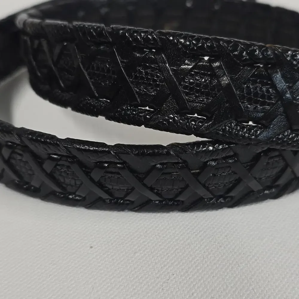 Torino Leather Company Italy‎ & USA Lizard Leather Braided Belt 36